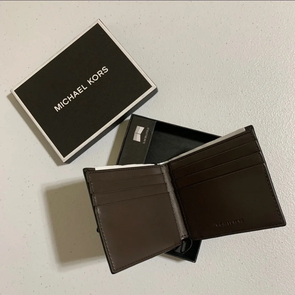 Michael Kors Crossgrain Leather Slim Billfold Wallet-NWT